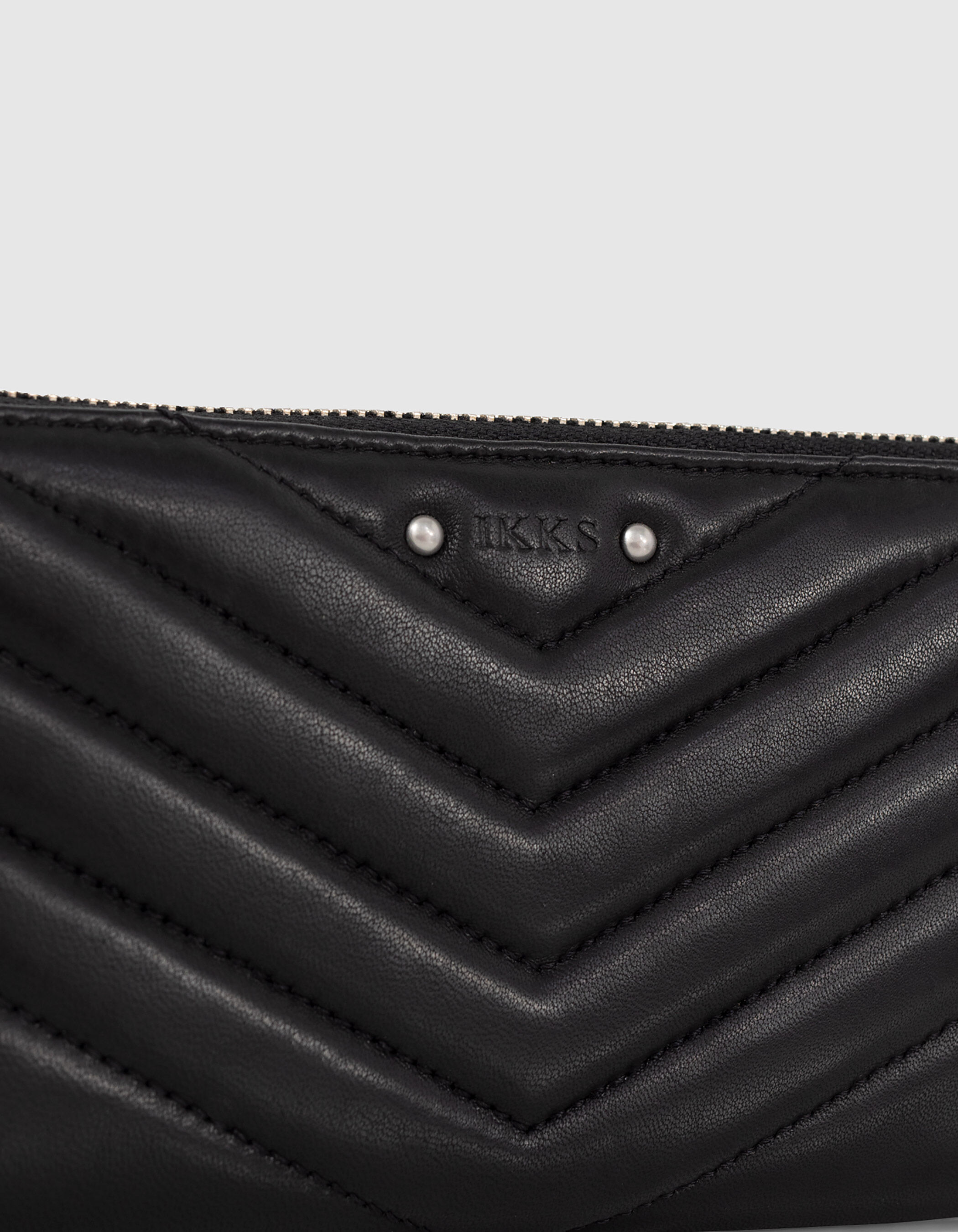 Portefeuille 1440 Compagnon noir cuir matelassé Femme