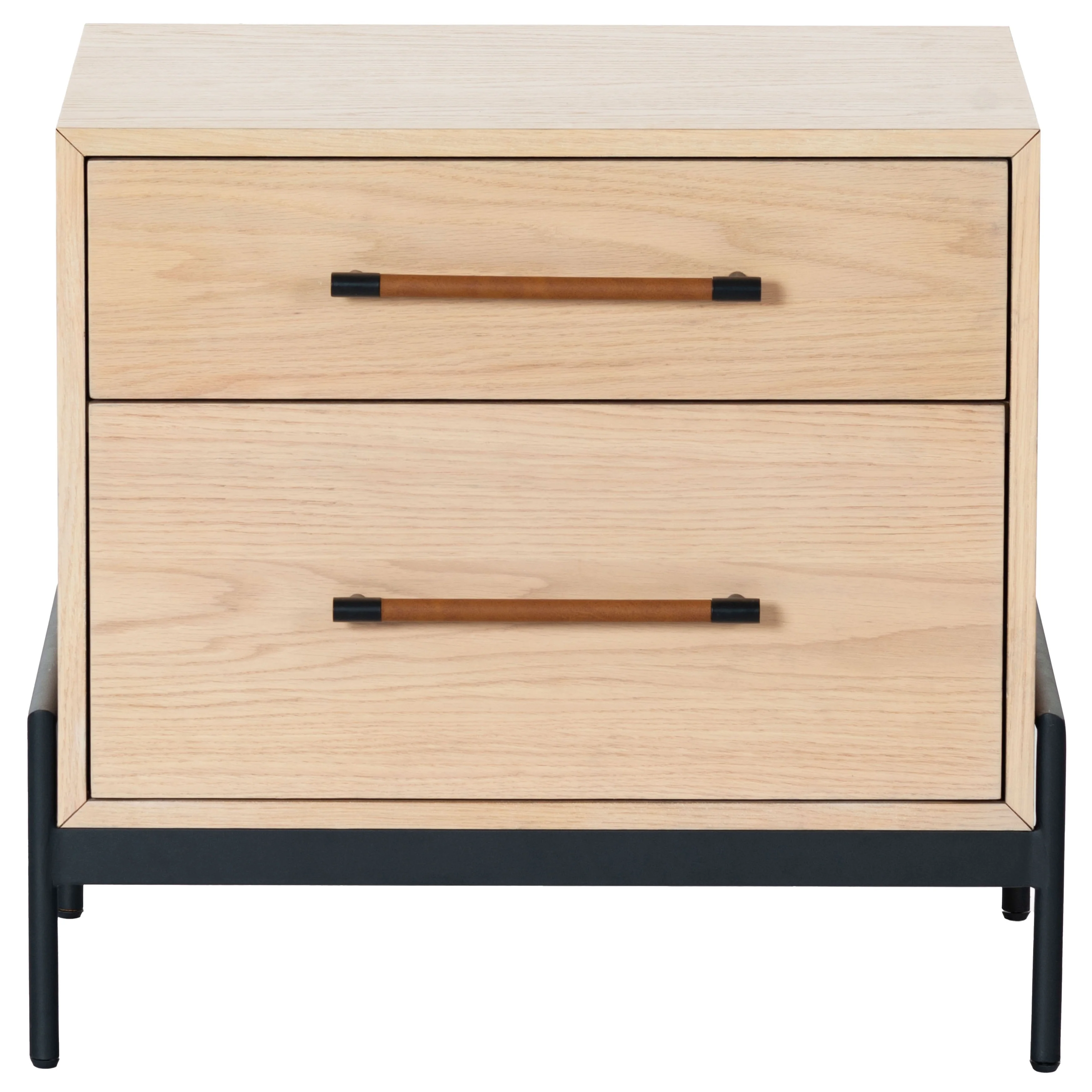 SAFAVIEH Couture Chandri Vegan Leather Wrapped Handle Nightstand