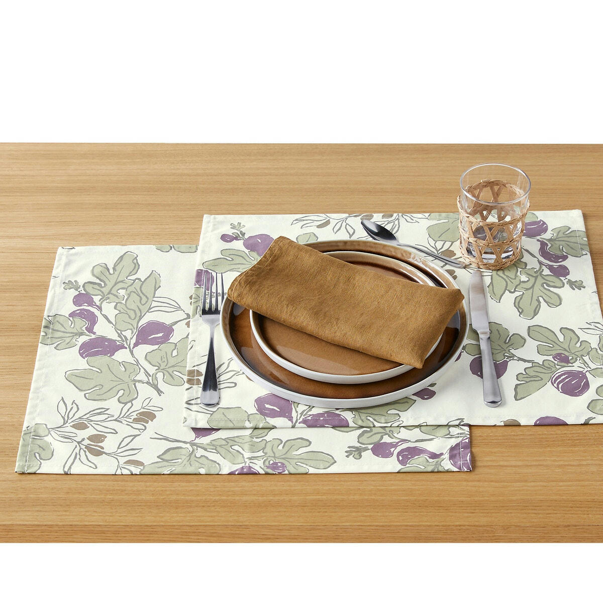 Lot de 2 sets de table, coton enduit, Dogliani