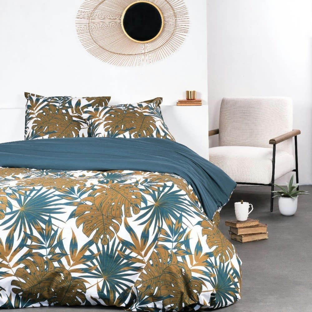 - Parure de couette 100% coton 57 fils imprimée 240x220 2 taies