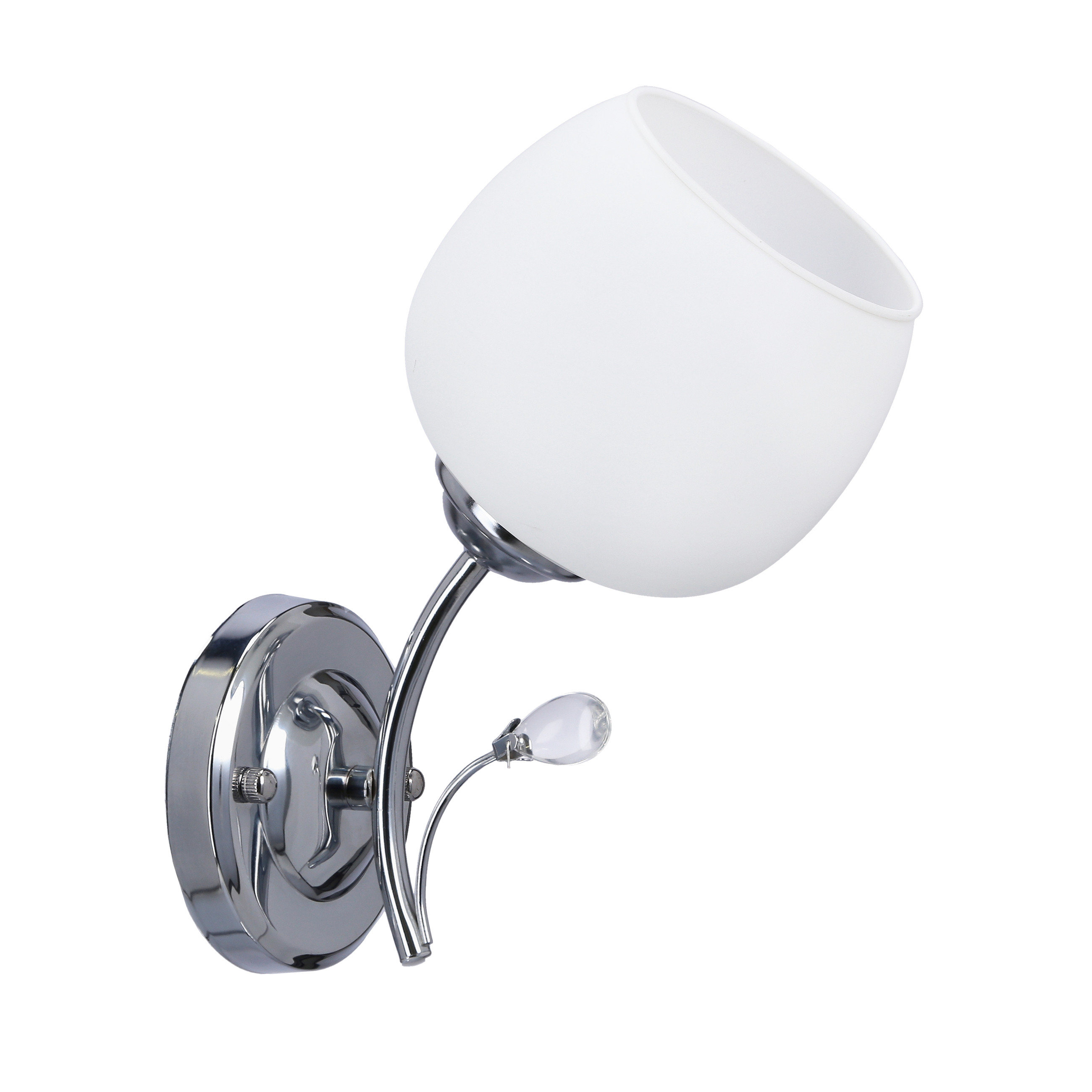 Lampa kinkiet ESTAR chromowy 1x40w e27 klosz biały