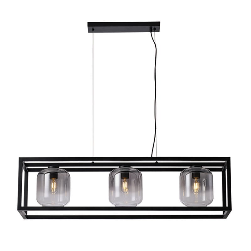 Freelight hanglamp Dentro - 3 lichts - 110x 130 cm - zwart rook