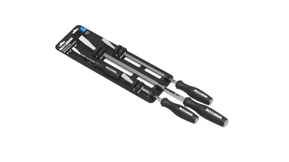 Maximum 4-pc Pry Bar Set with Hammer Ready Strike Cap, 8-in, 12-in, 18-in, 24-in