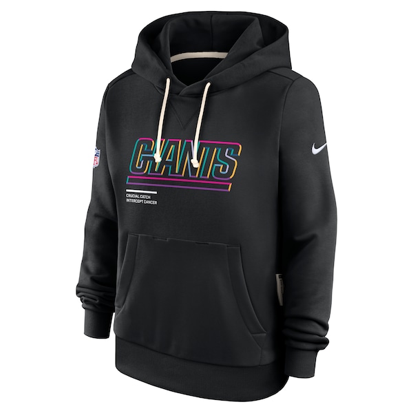 New York Giants Nike Women's 2025 NFL Crucial Catch Sideline Standard Issue Dri-FIT Hoodie - Black