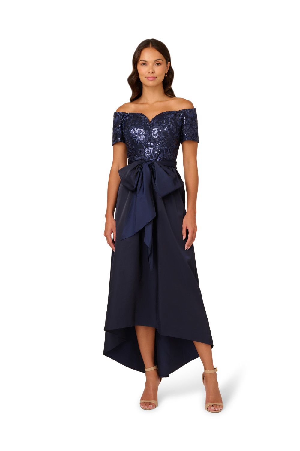 Papell Studio Sequin Taffeta Gown