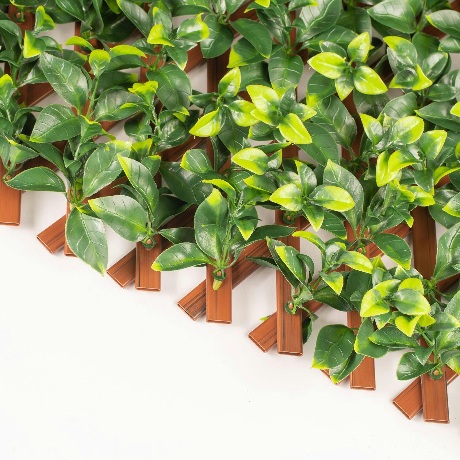 Naturae Decor Artificial Expandable PVC Trellis, Gardenia Leaves, 36-in x 72-in