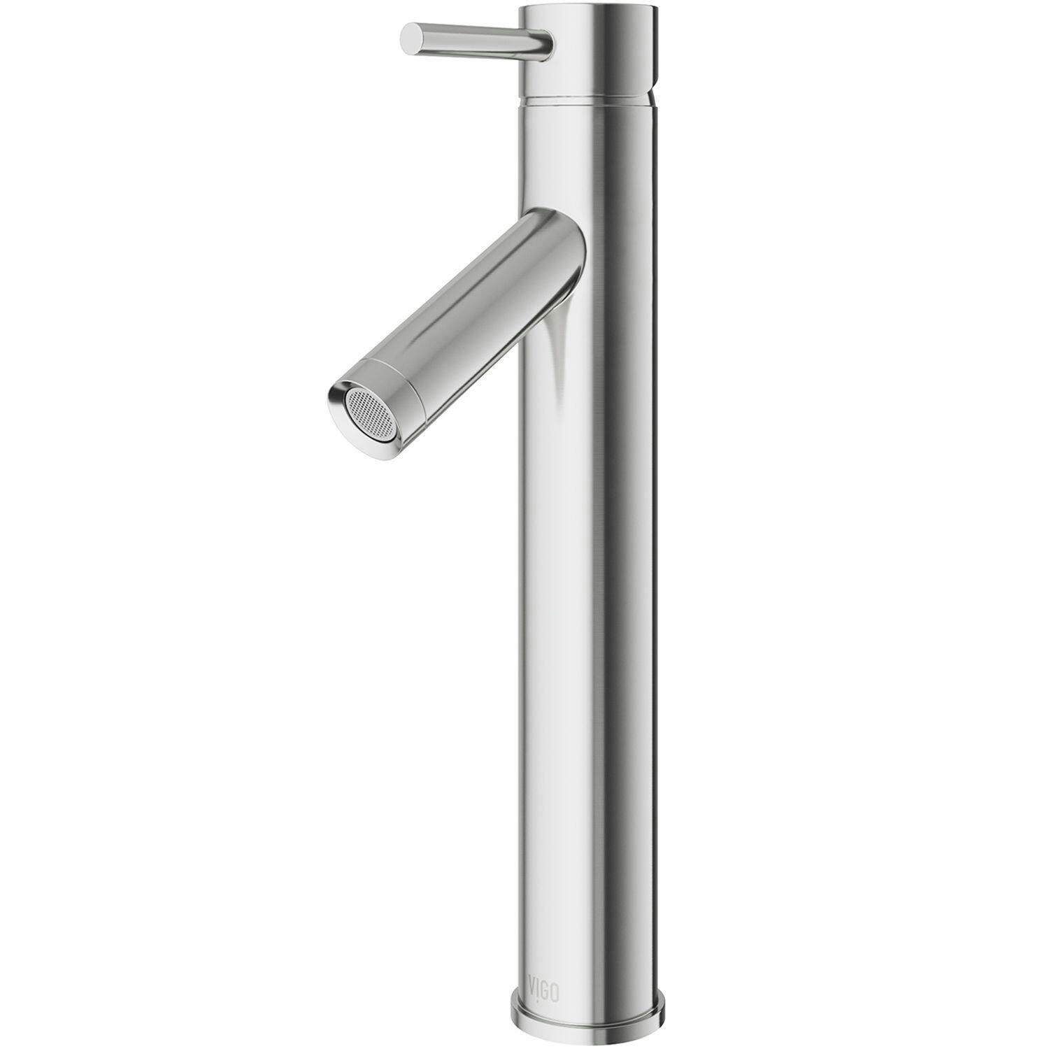 VIGO Grant Single Handle Vessel Single Hole Bathroom Sink Faucet, WaterSense® Certified, Brushed Nickel