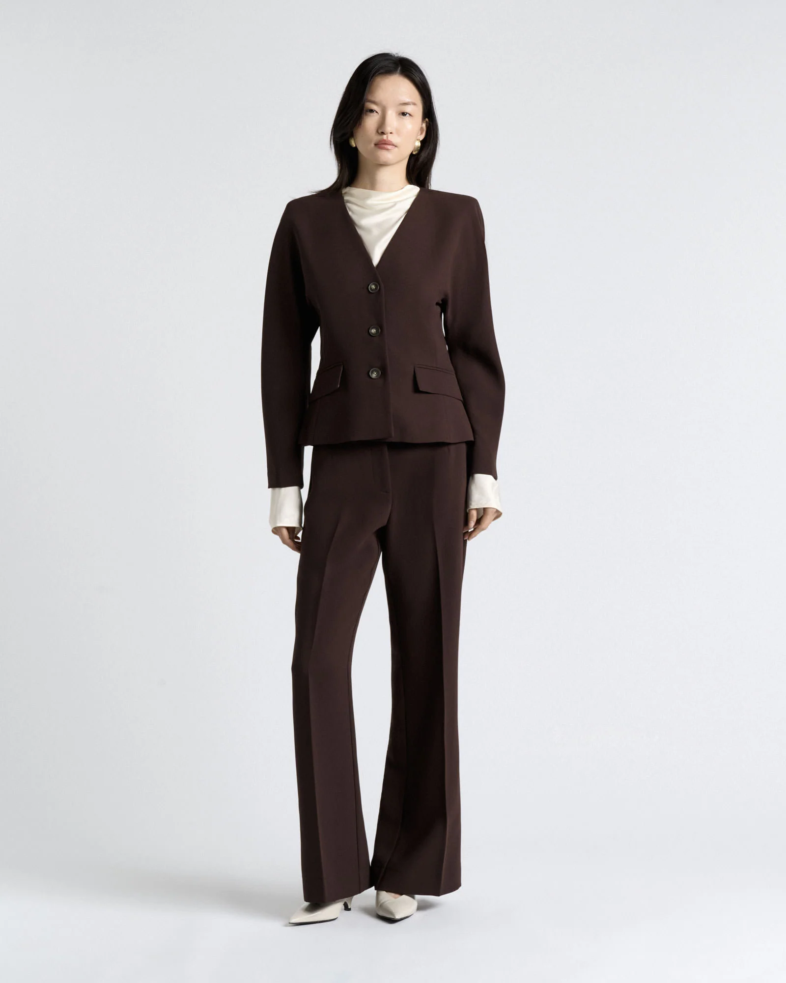 Coffee Double Weave Jacket