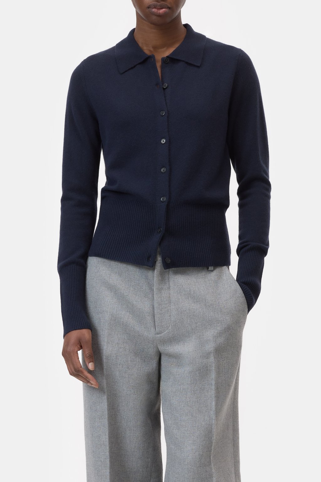 Kaschmir-Cardigan mit Kragen