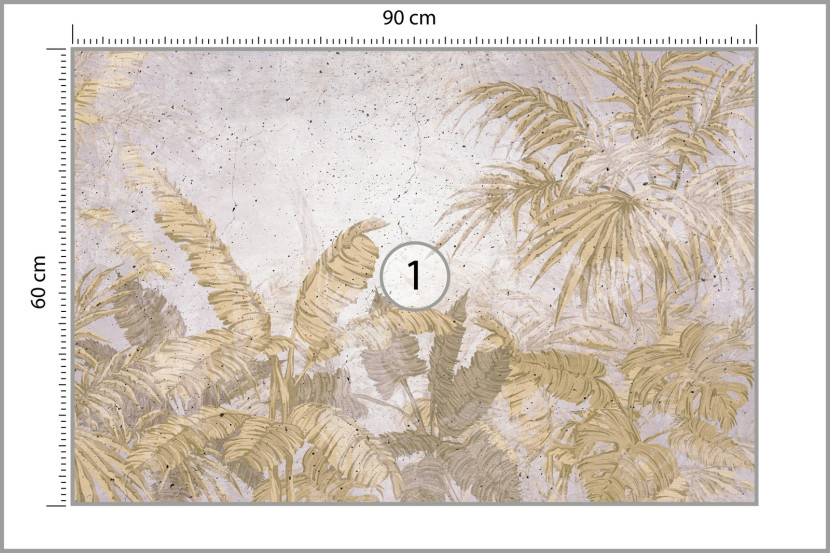 Fototapeta Liście Bananowce Palmy Styl Retro 90x60cm