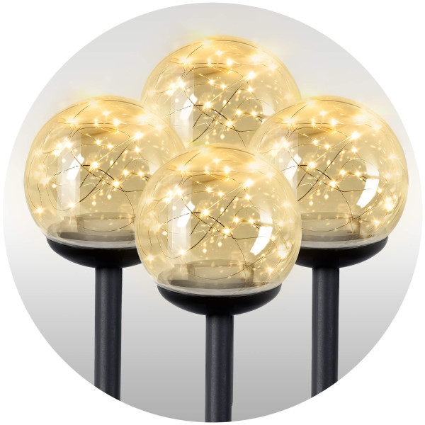 Lampa solarna ogrodowa kula led Ilumen 4szt.