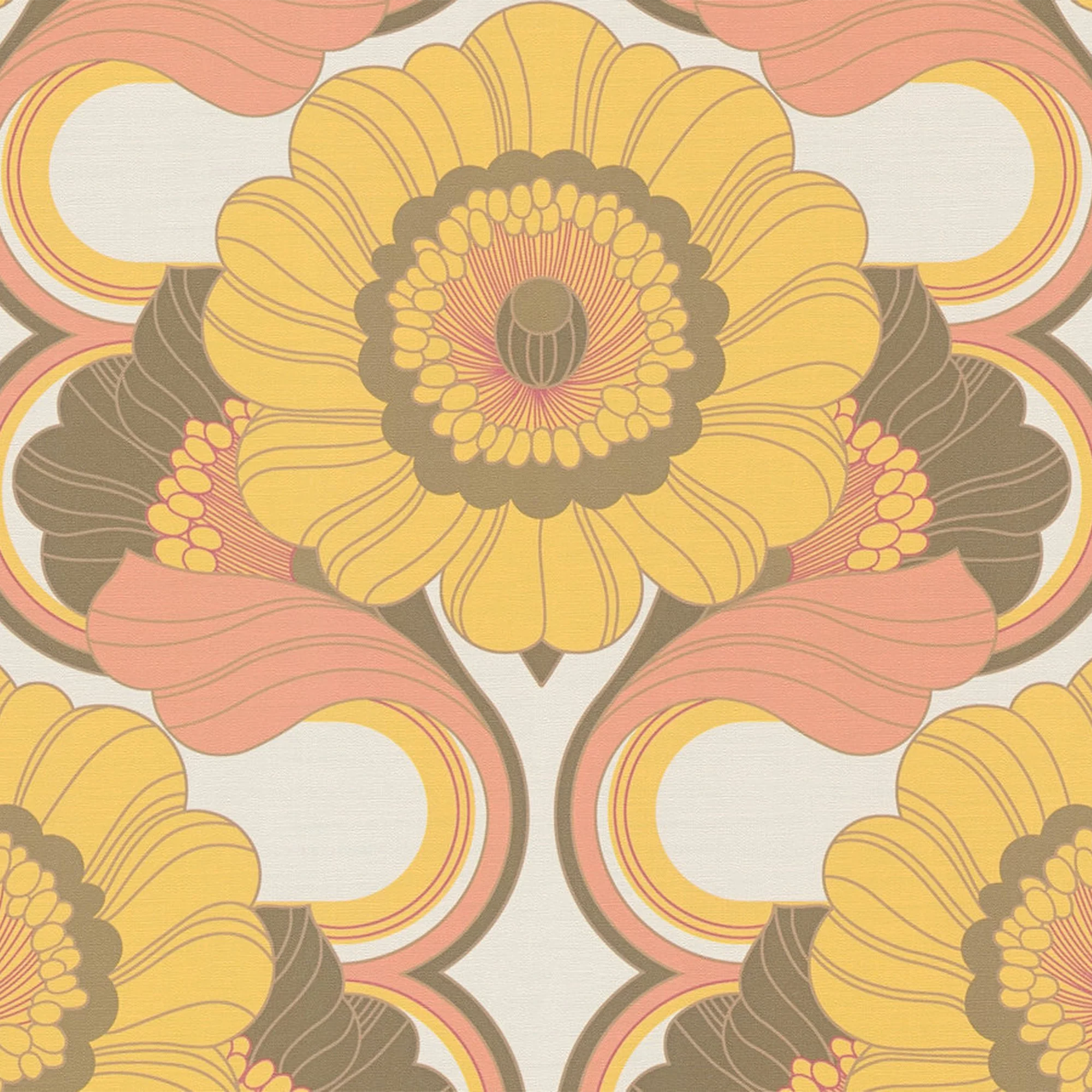 Papier peint intissé ELYANA coloris orange et marron