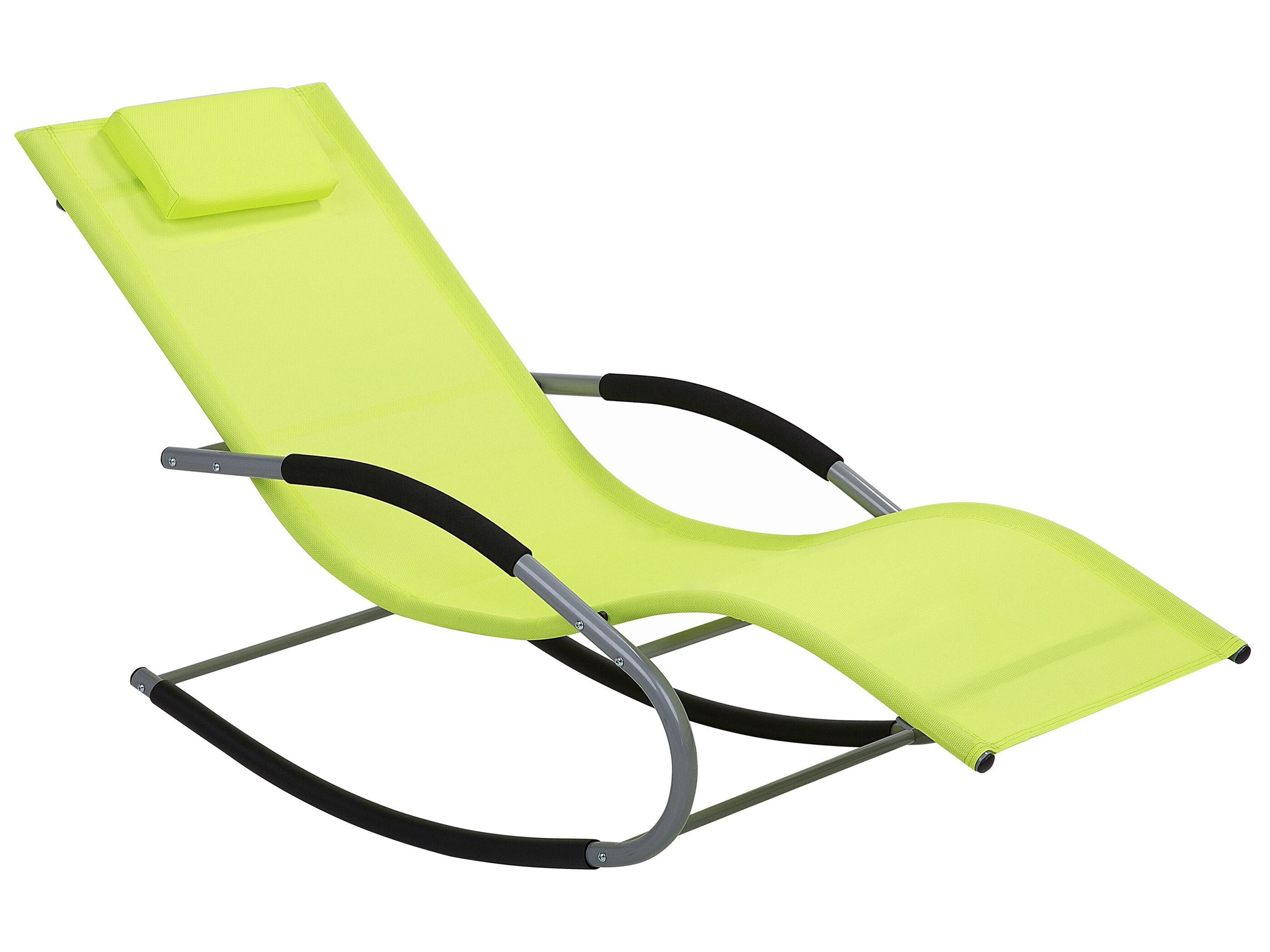 Rocking Sun Lounger CARANO Metal Lime Green