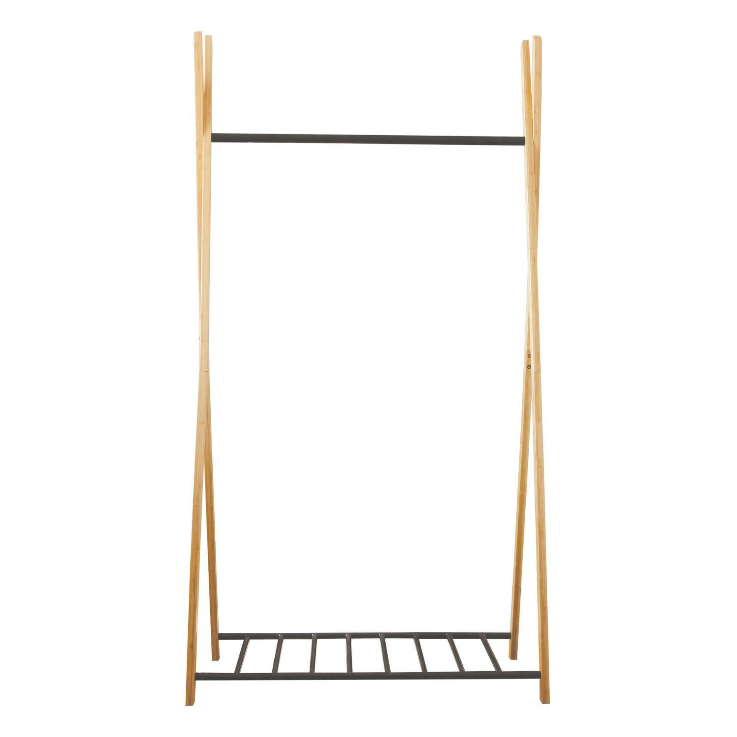 - Portant et chaussures YAKA en bambou noir 173x50x93cm