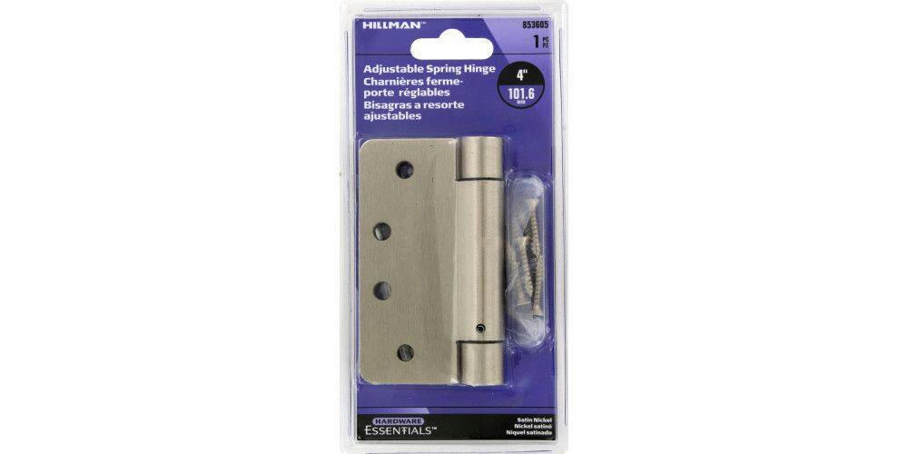 Hillman 1/4-in Round Spring Hinge, Mounting Hardware Included, Satin Nickel Finish, 3-1/2-in