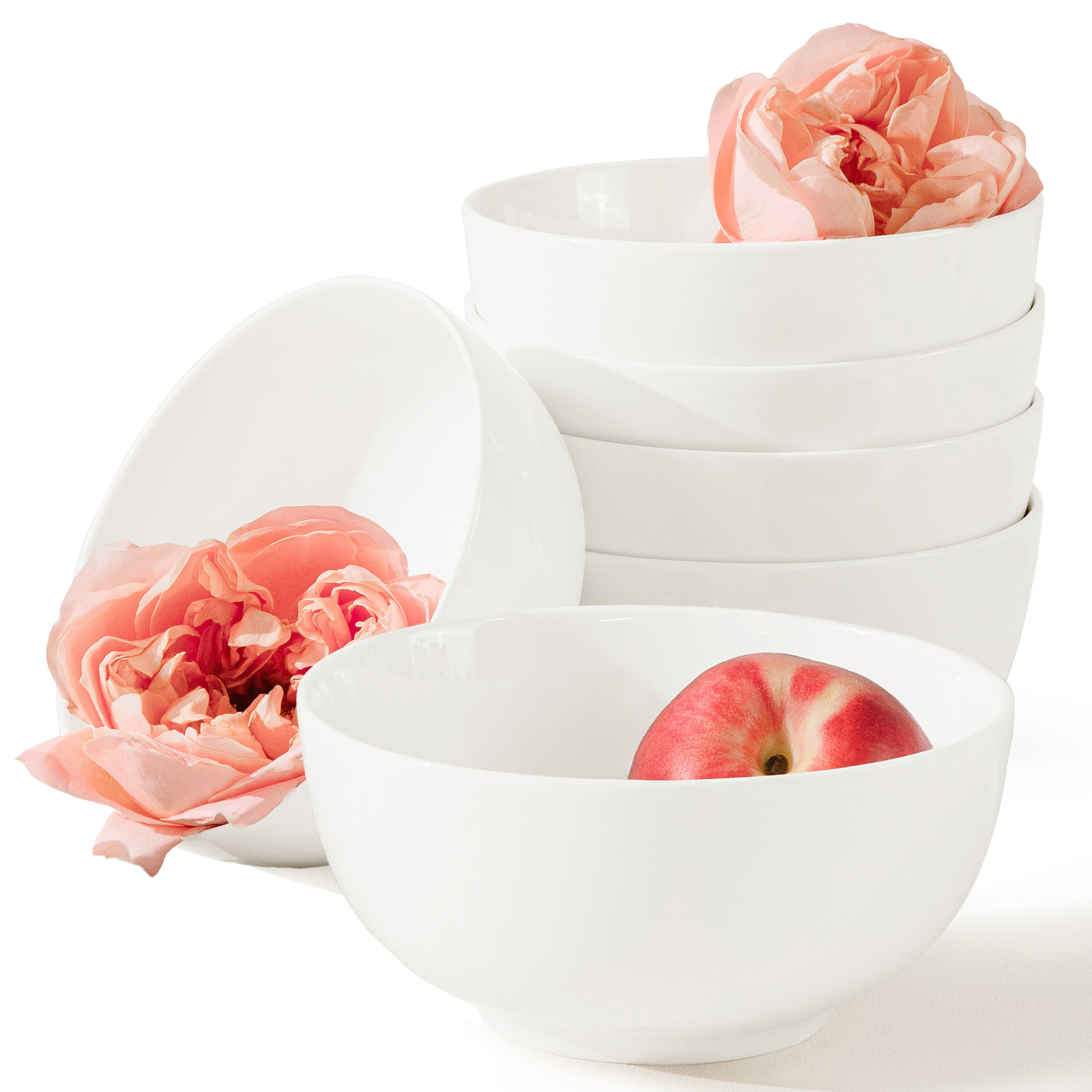 KONSIMO AD BELLA ECRU miska 6 szt, 630 ml, porcelana
