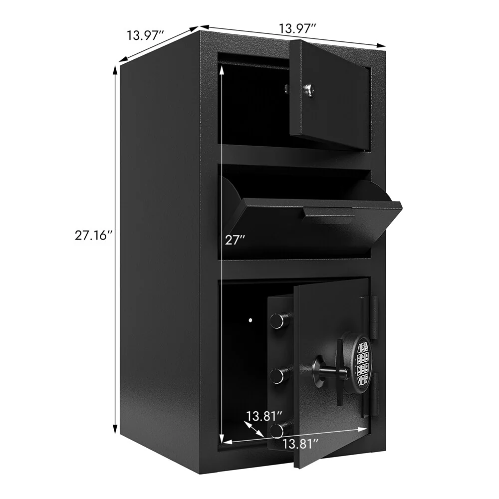Double-Door Tipping Cabinet Digital Depository Safe,with Deposit Slot