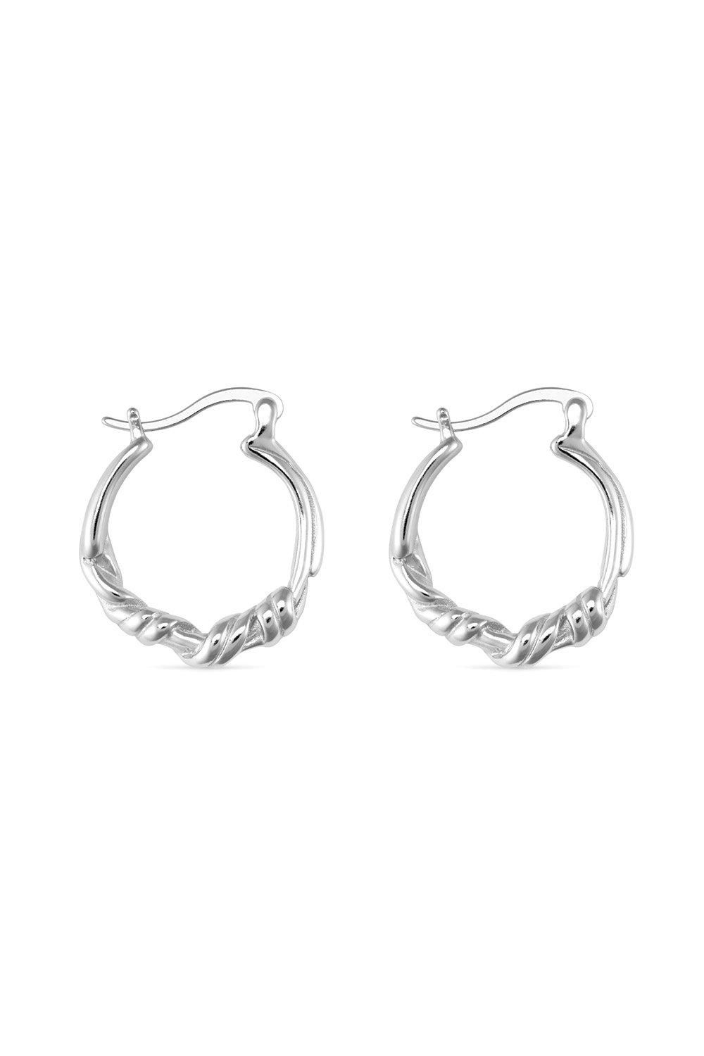 Elk & Bloom Chunky Sterling Silver Twisted Hoop Earrings