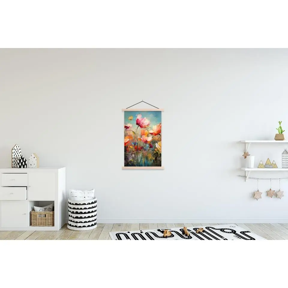 MuchoWow - Schoolplaat/ wandhanger - Bloemen - Watercolor - Kunst - Bo