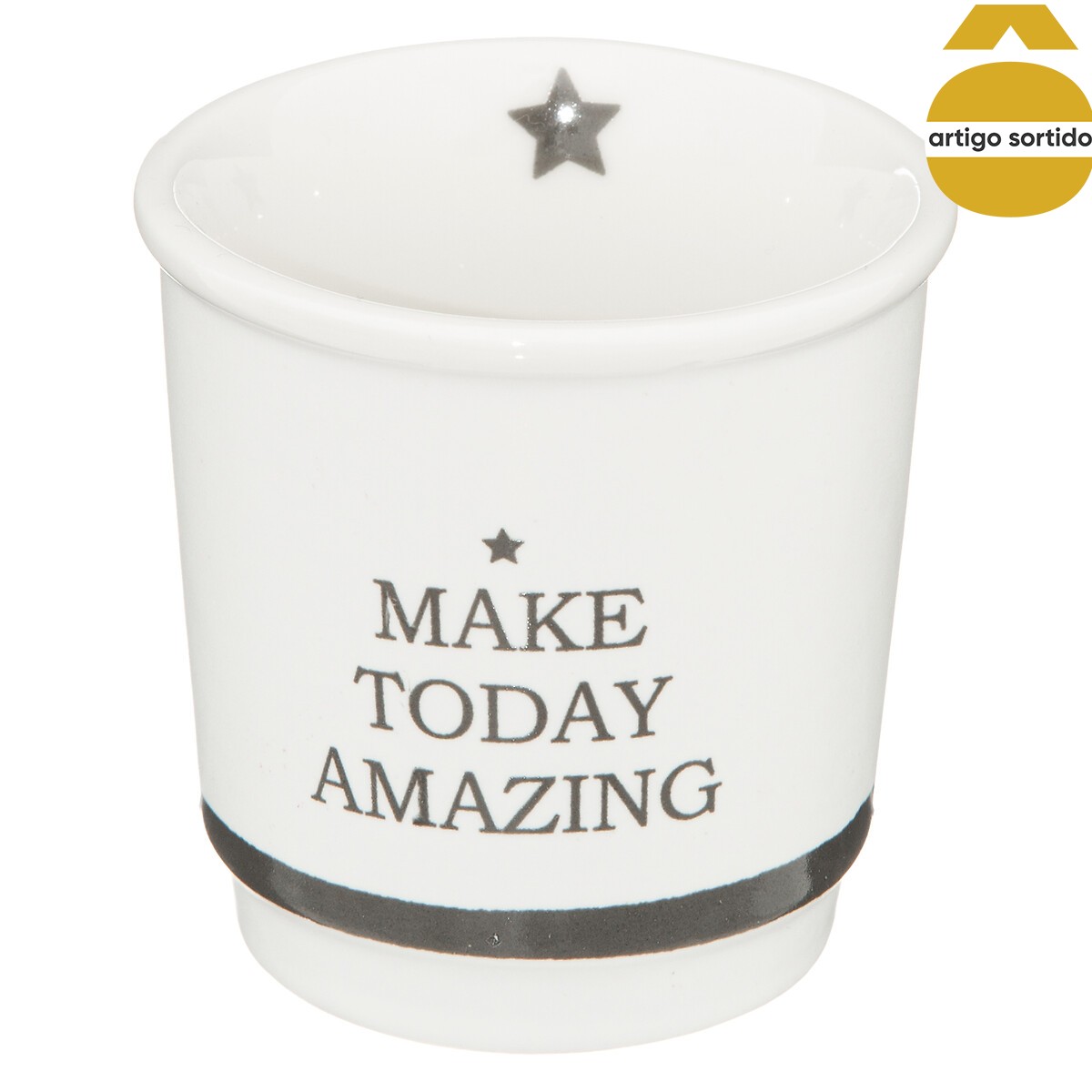 Copo de café happy em cerâmica 9cl