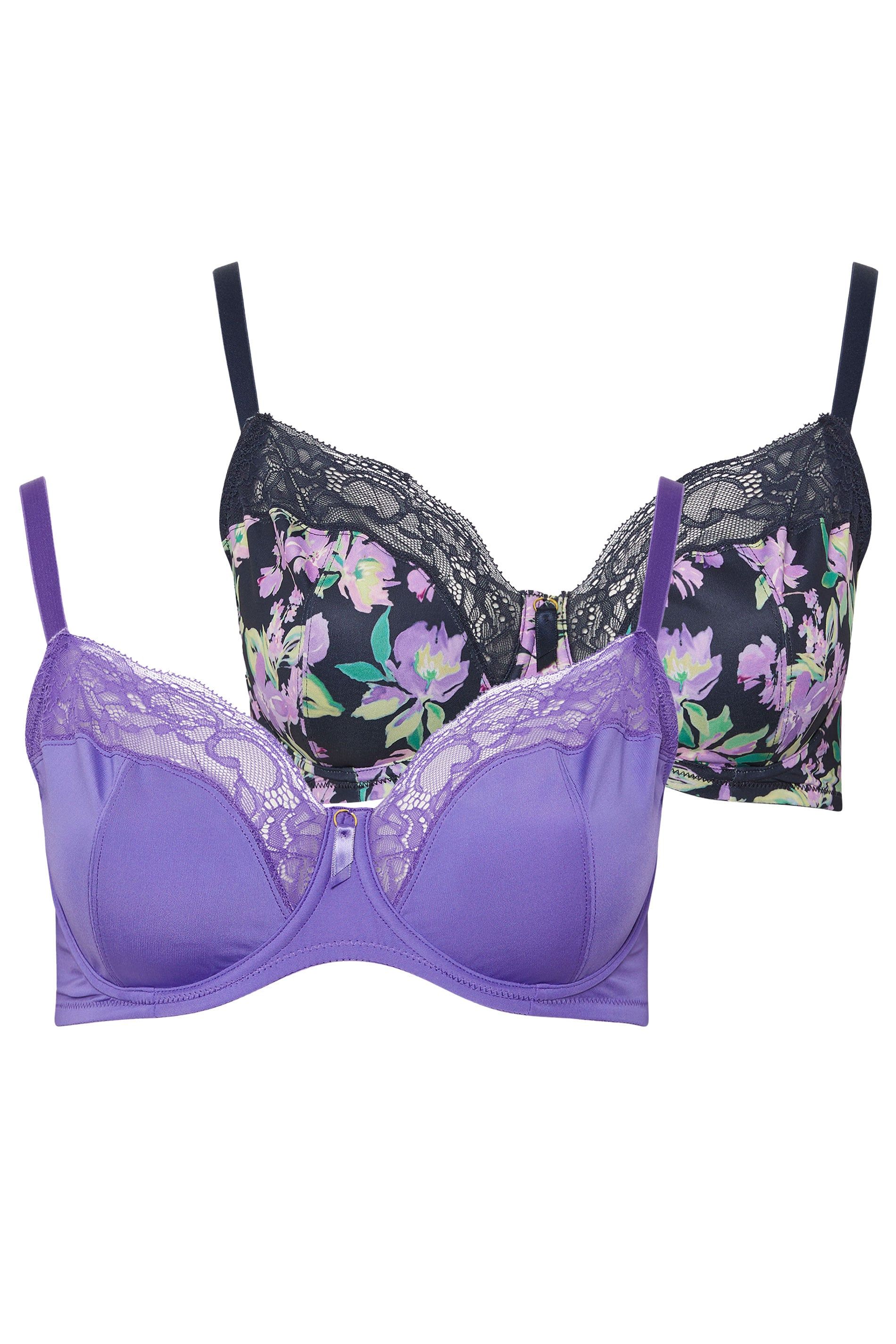 Yours 2 Pack Floral Underwired Bras