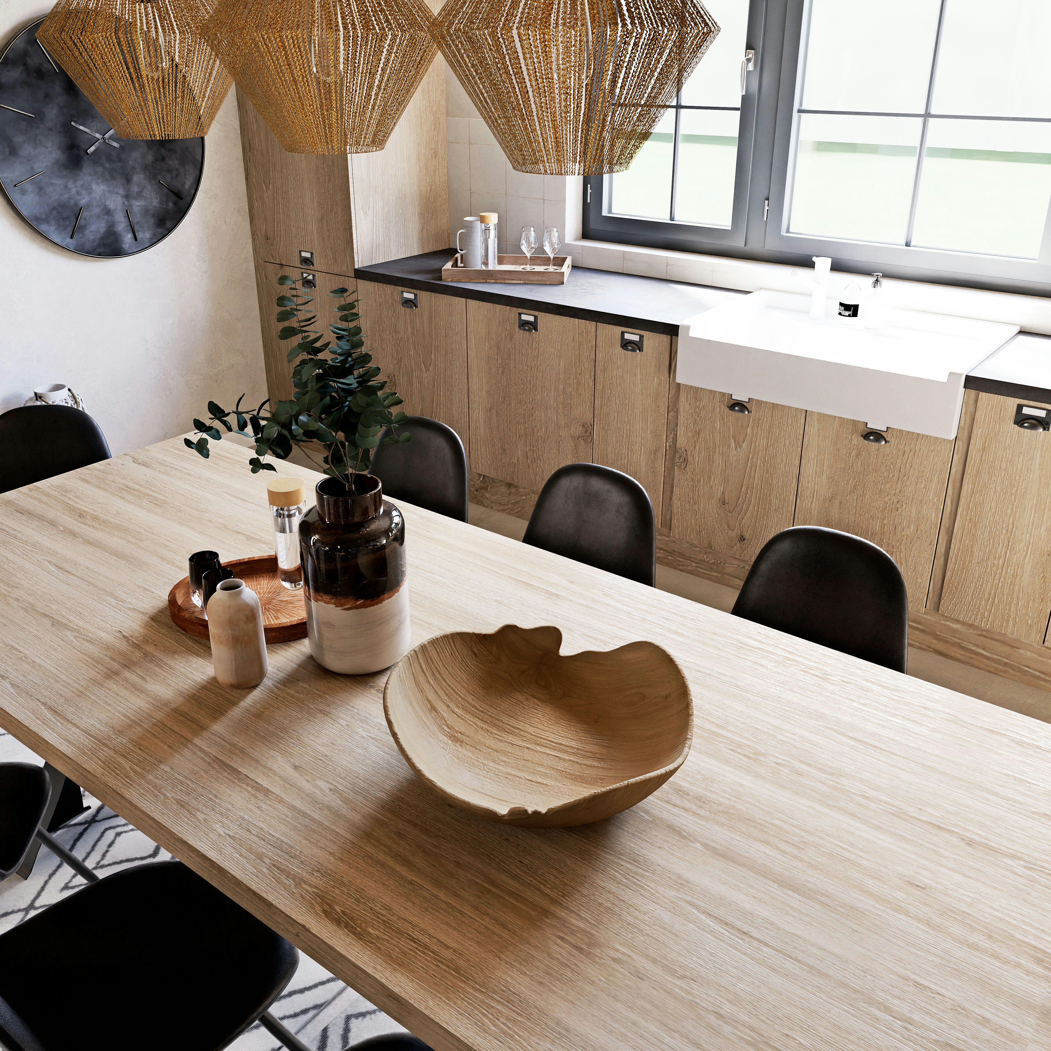 - Coupe en bois de teck beige D46