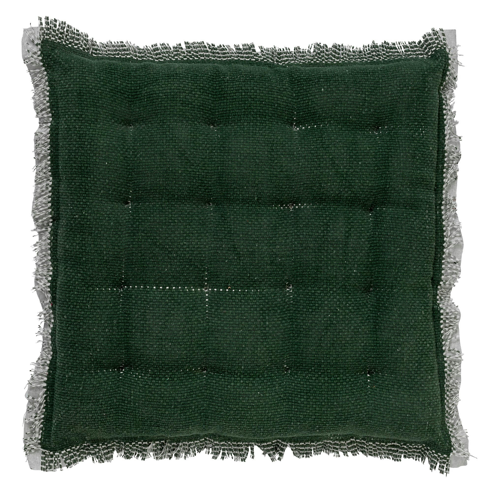 BURTO COUSSIN DE SOL - Galette de chaise vert en coton 40x40 cm uni