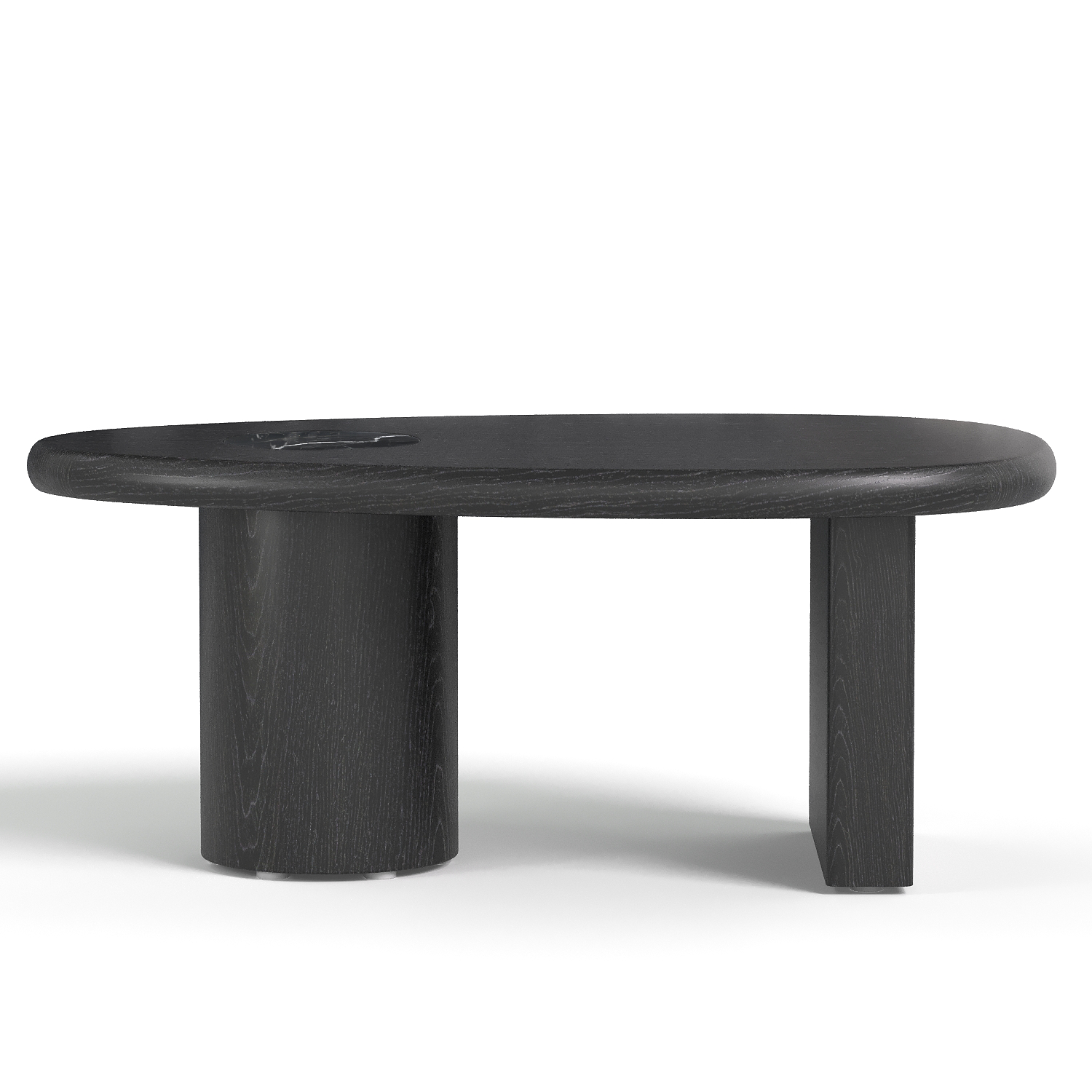 Premium Interiors - Salontafel - multiplex, zwarte eik en natuurlijk zwart marmer zwart marmer 100cm