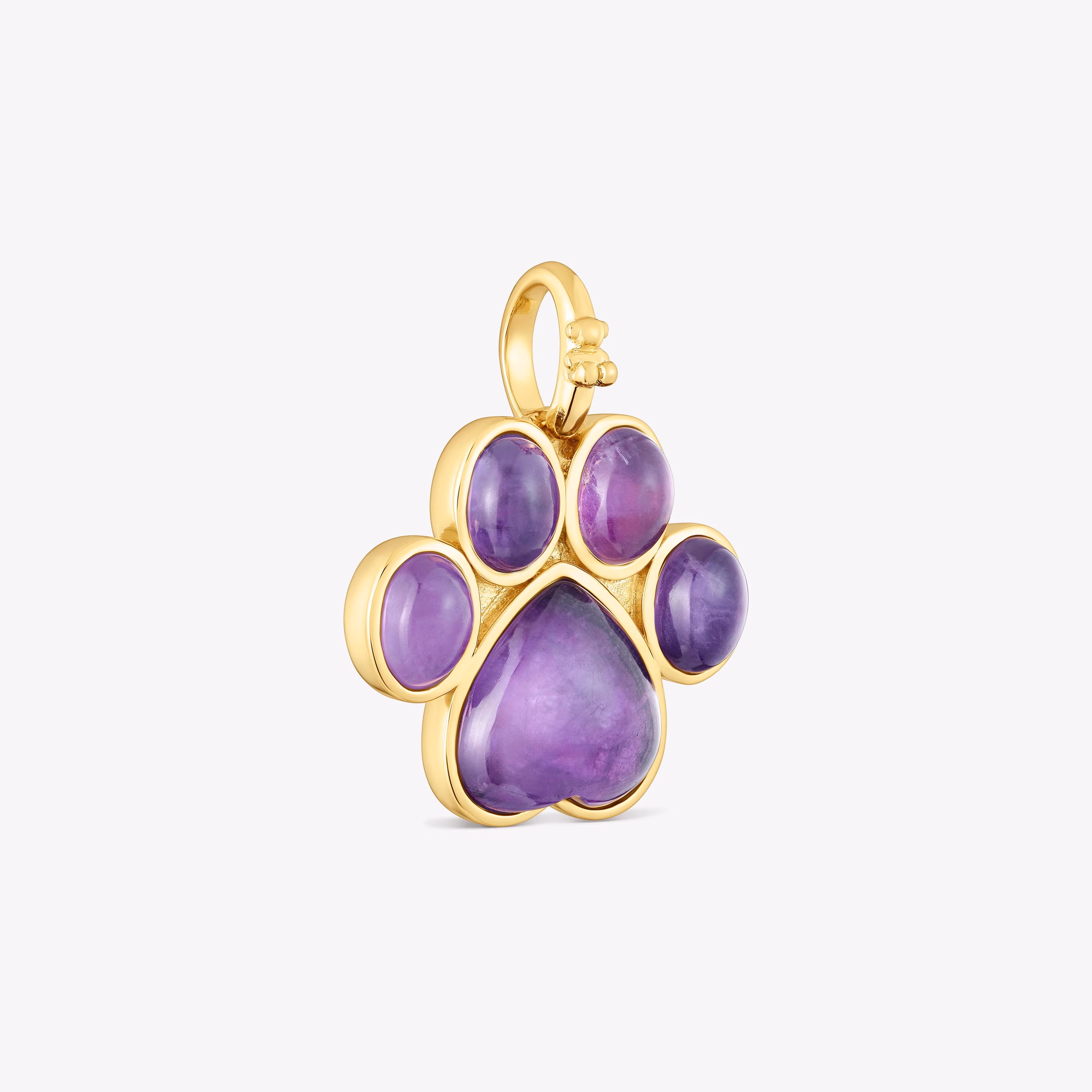 Colgante huella con baño de oro de 18 kt sobre plata y amatista Medallions