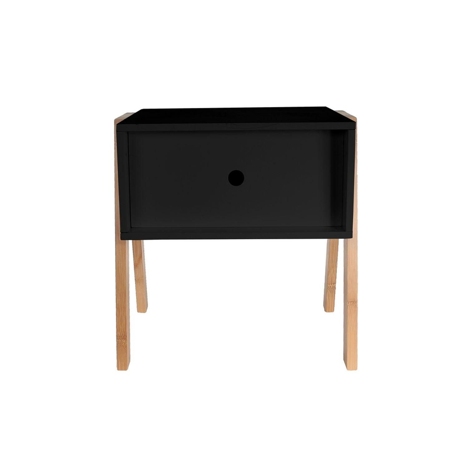 ANJA - Table de chevet scandi l. 44 x h. 45 cm noir