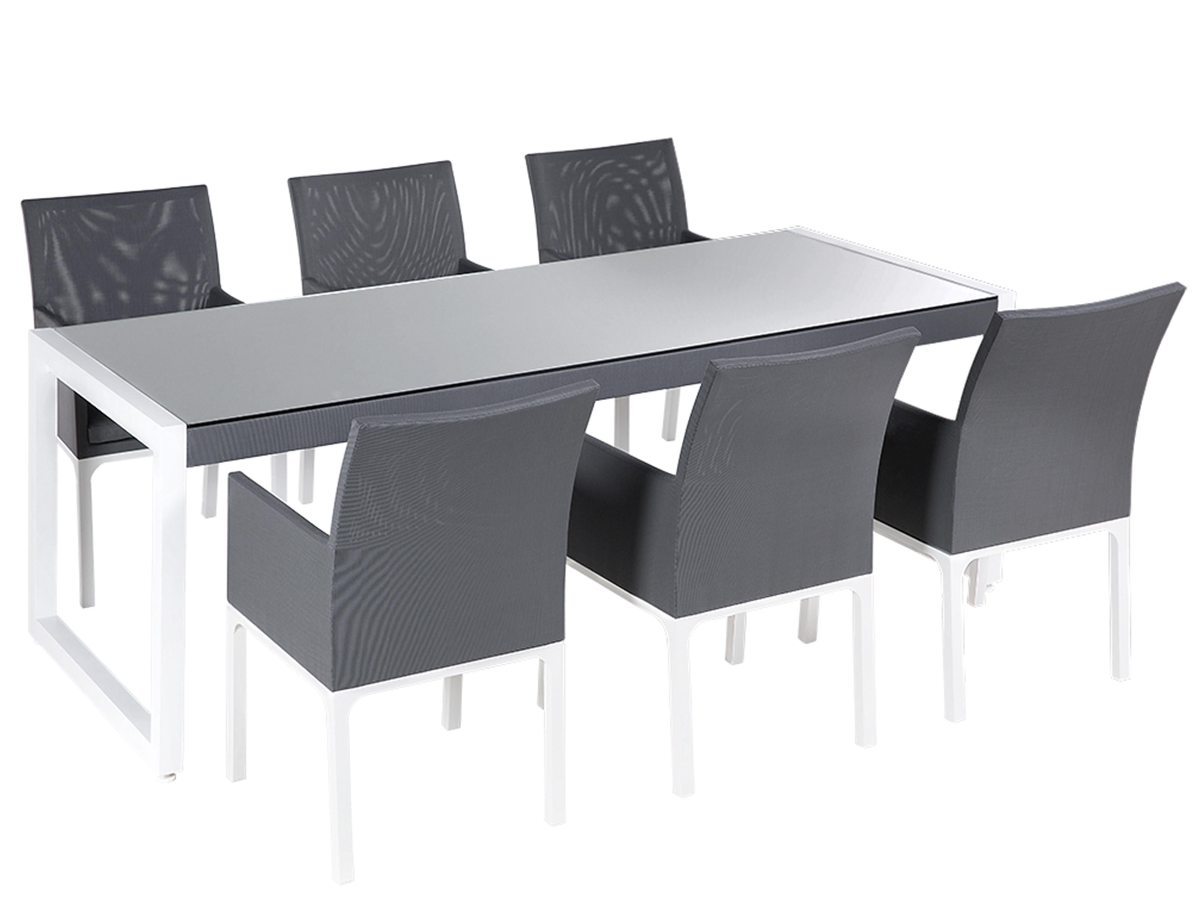 Garden Dining Set 6 Seater BACOLI with Cushions Metal Grey