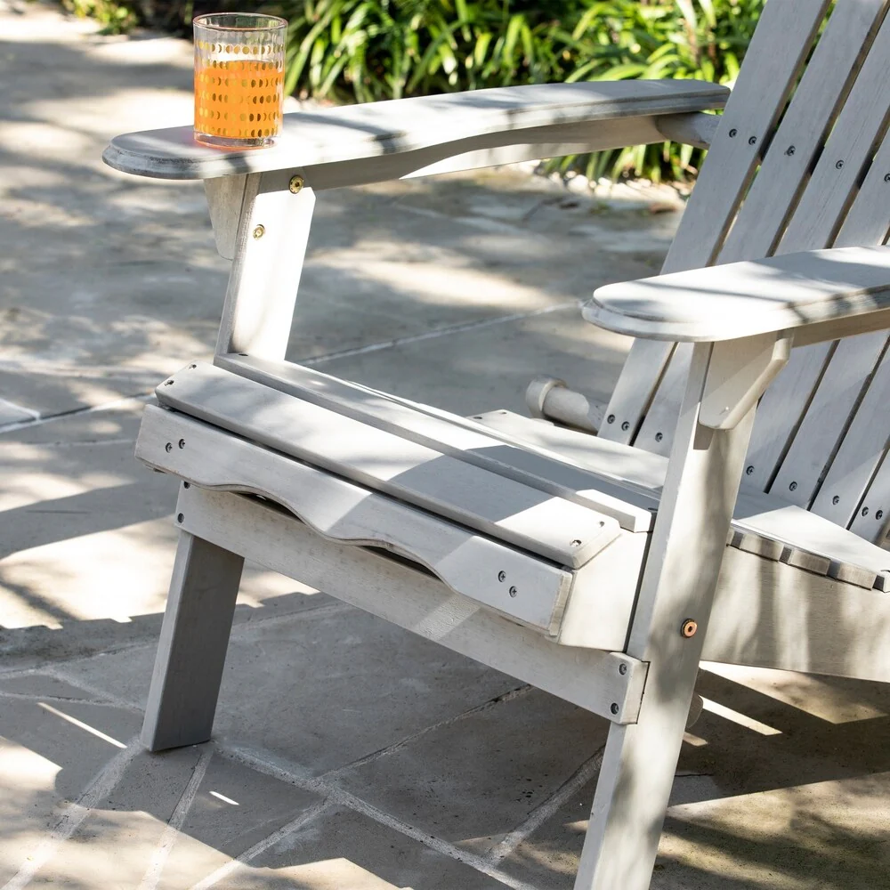 Sandinah Traditional Gray Wood Adirondack Lounge Chair by Havenside Home