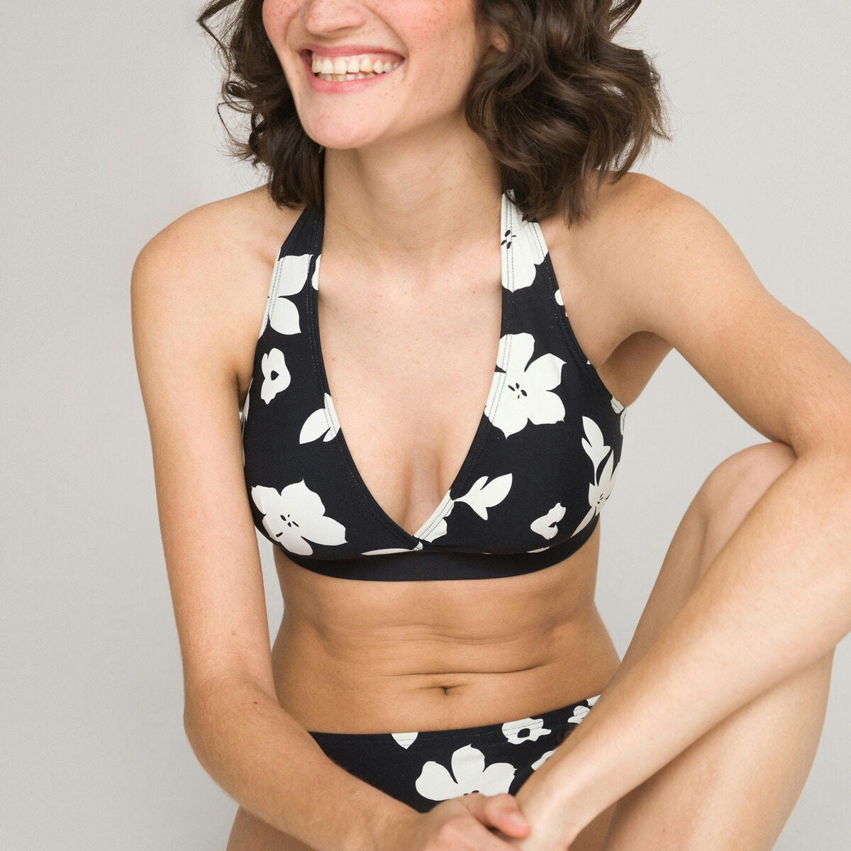 Haut de maillot de bain foulard, imprimé fleurs