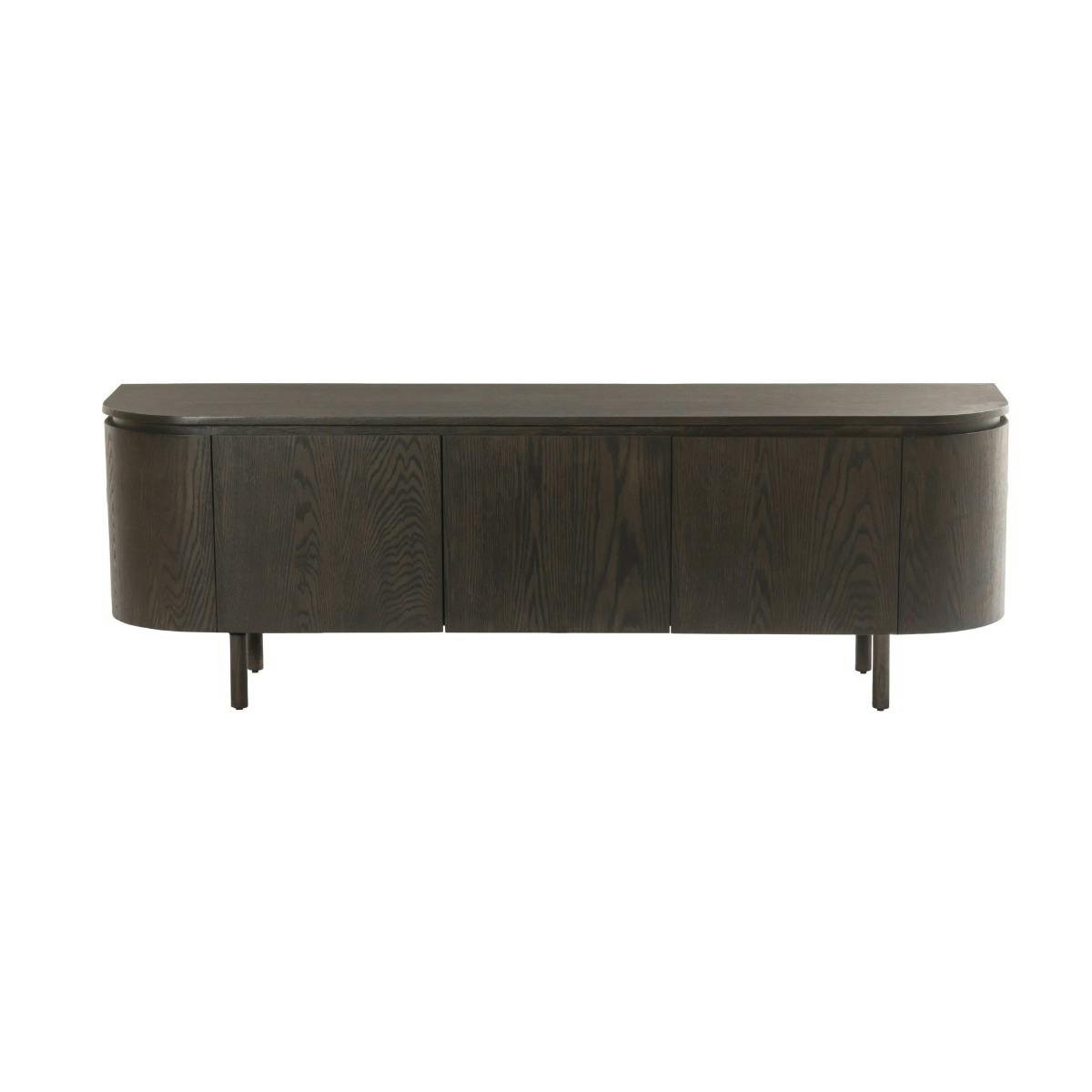 Meuble TV design en chêne brun 3 portes LOREN