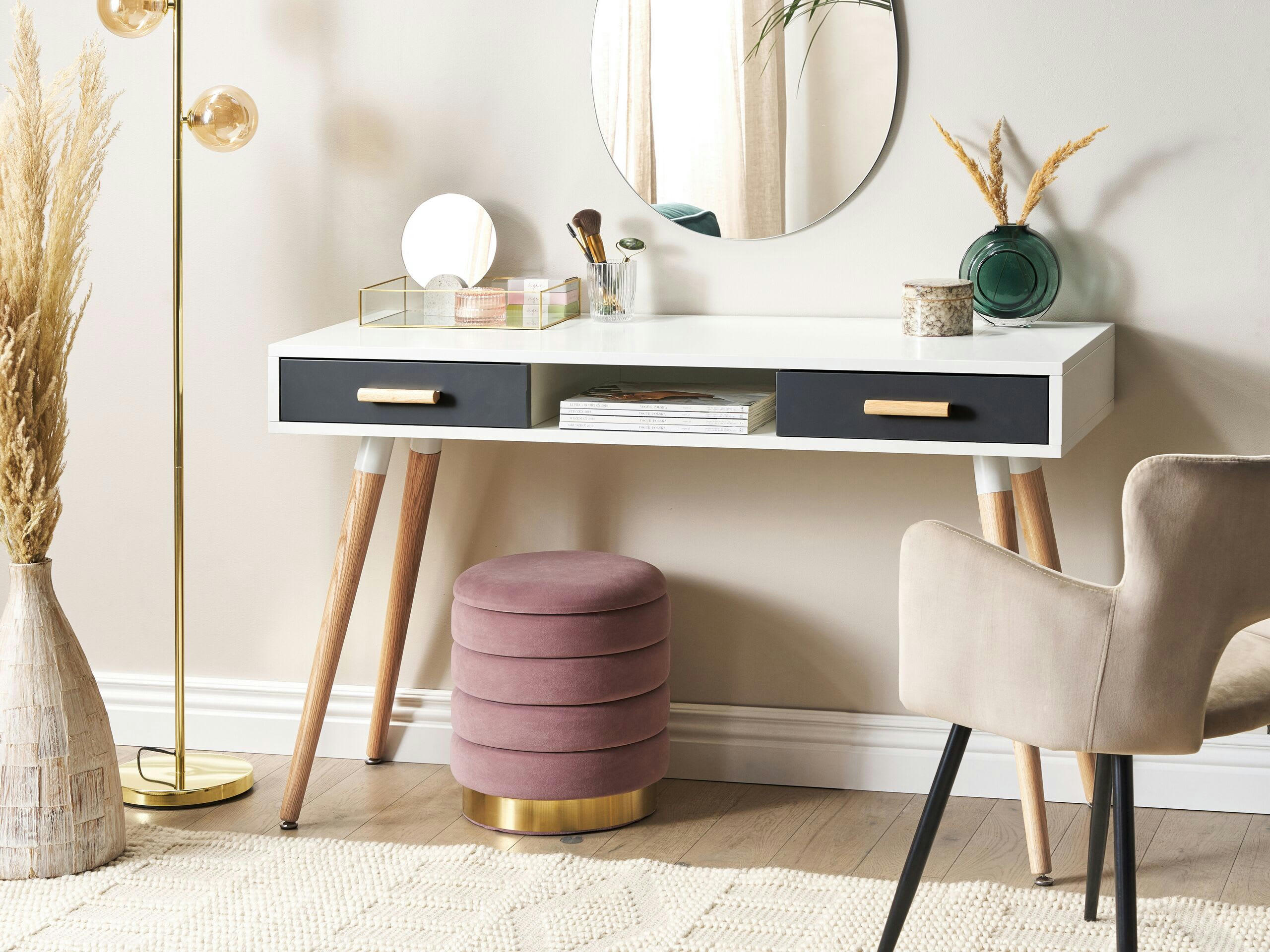 FRISCO - Table de bureau blanche grise