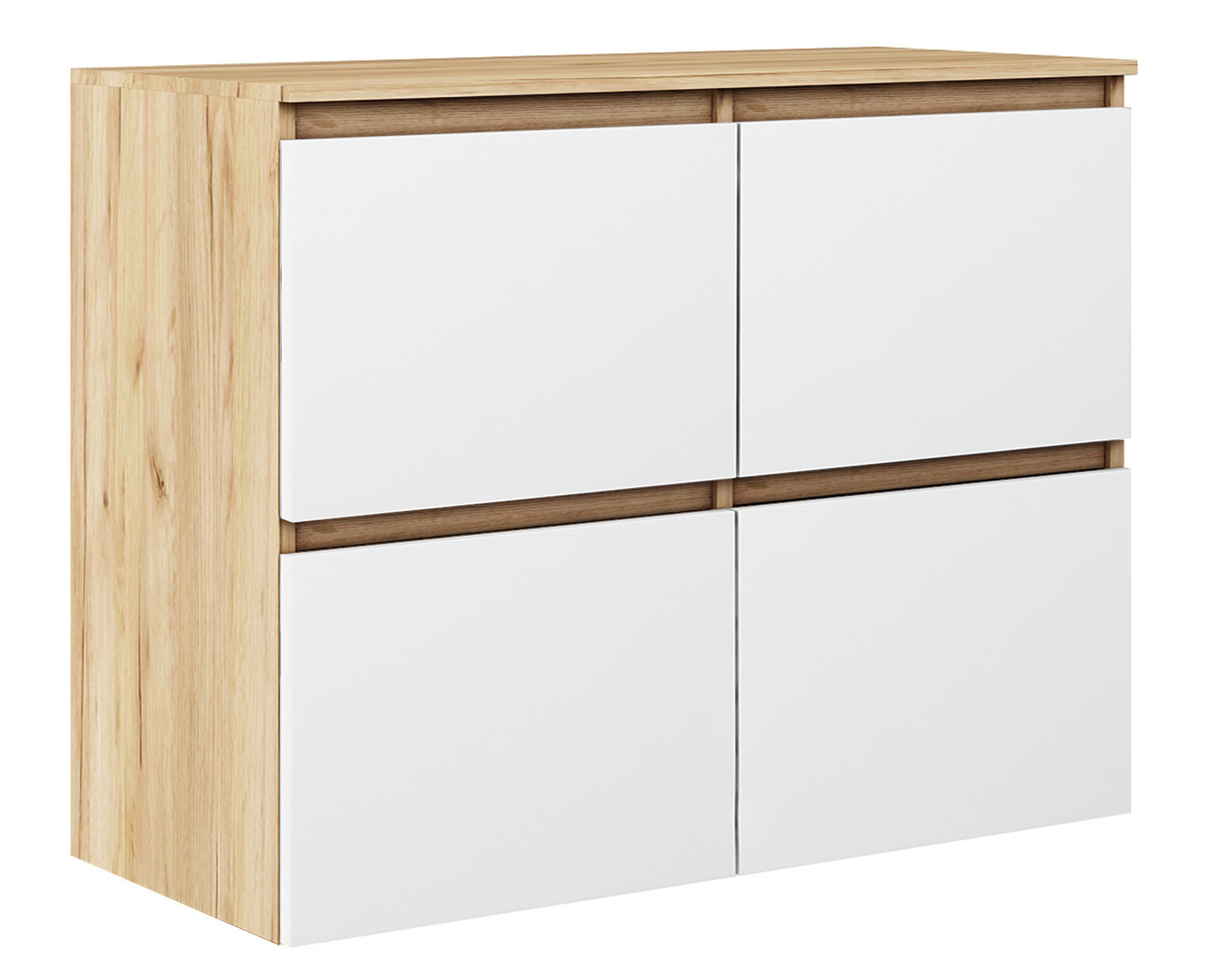 Komoda Megan 90 K4 Dąb Craft Złoty / Biały 90X45X75 Cm
