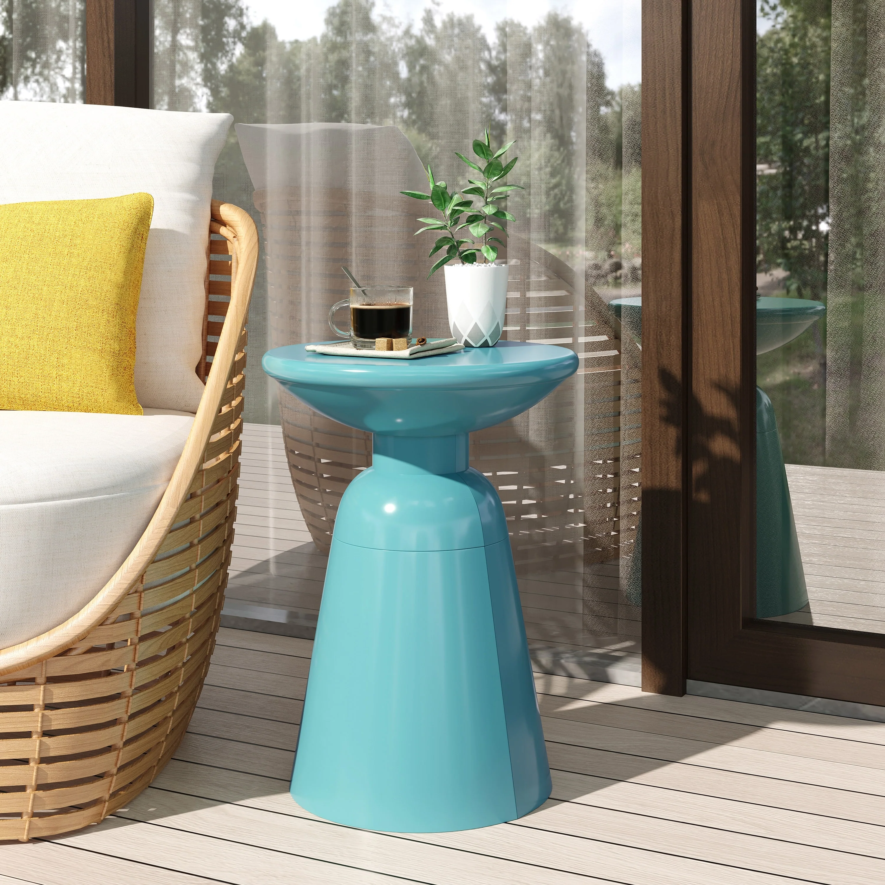 Pelon Outdoor Outdoor Metal Side Table by Christopher Knight Home