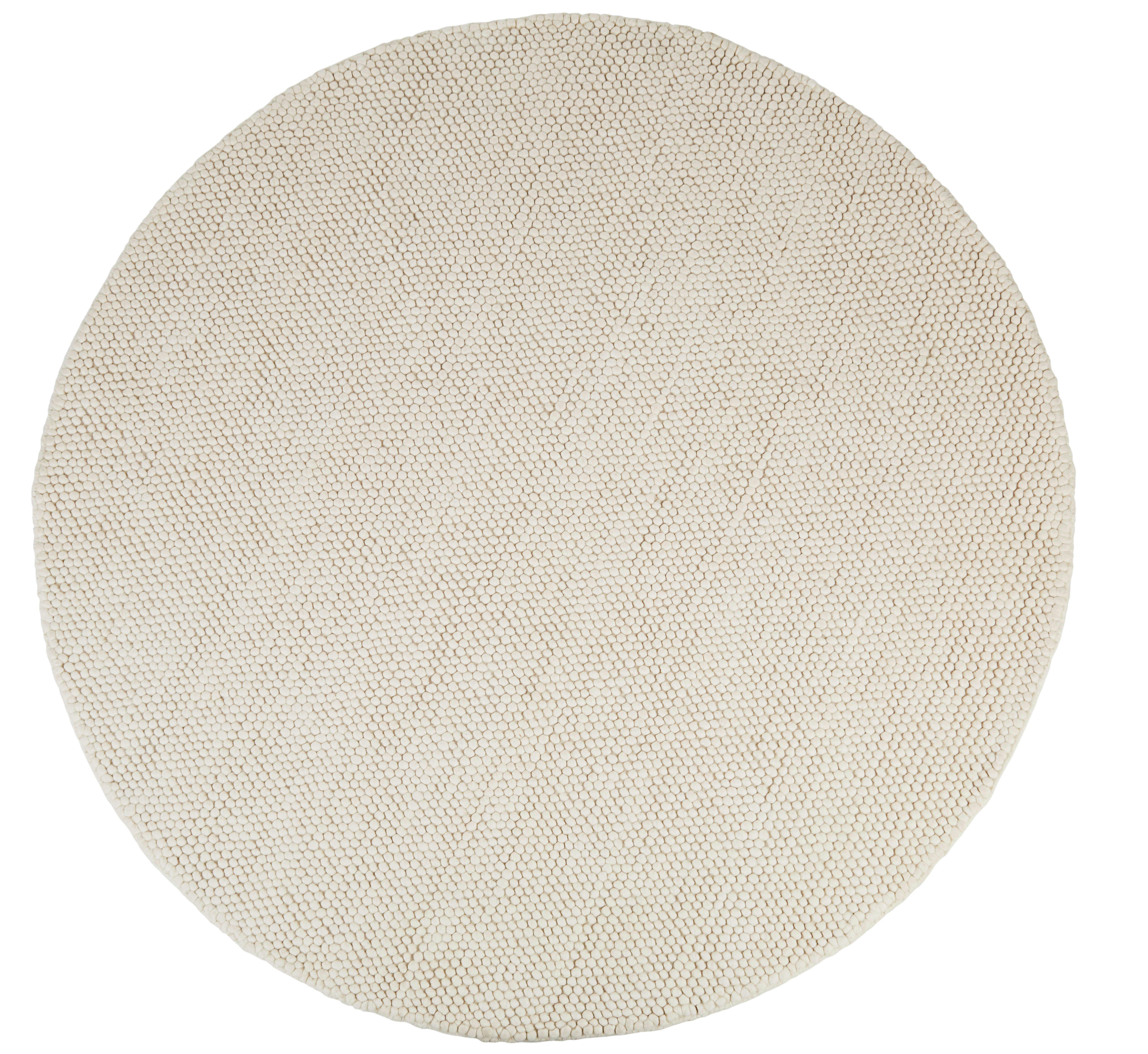 INDUSTRY - Tapis rond tissé en laine écrue D180