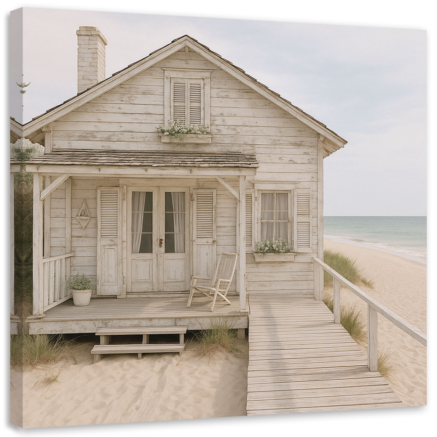 Obraz do salonu sypialni w stylu Shabby Chic, Dom na plaży 20x20