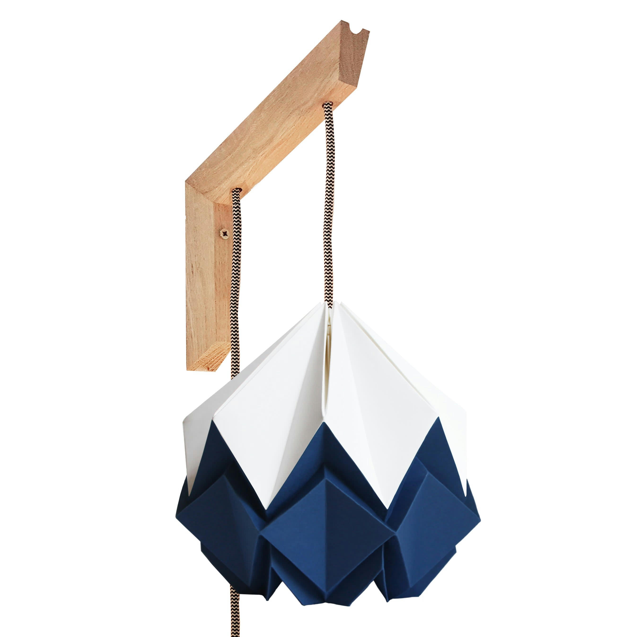 MOKUZAI - Applique murale en bois et suspension origami en papier