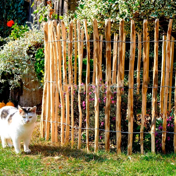 Staketenzaun, Gartenzaun 5 m, Höhe 50 cm, Lattenabstand 8-10 cm