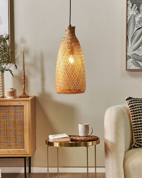 Lampa wisząca rattanowy klosz naturalny