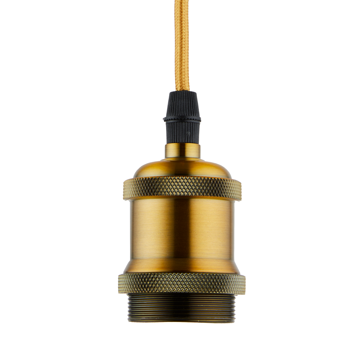 Lighto | Pendel Champagne Goud E27 Fitting | Vintage | 1.5m Snoer | Met Plafondkap