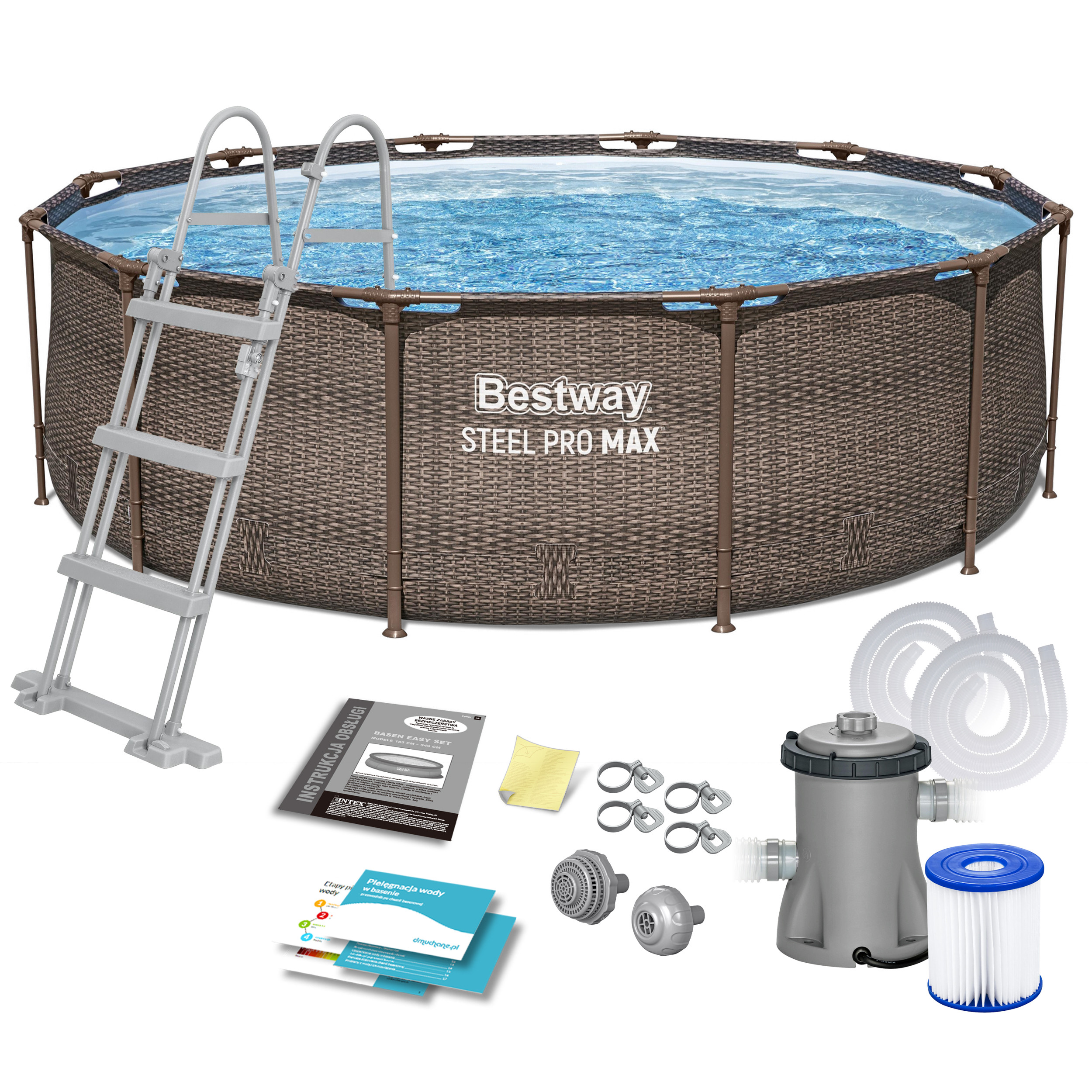 Basen stelażowy ogrodowy 366x100cm Bestway 56709 zestaw