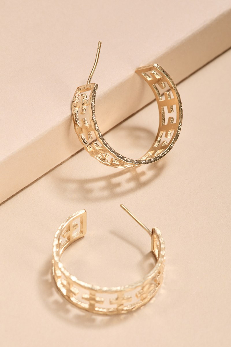 Alicia Cross Hoop Earrings