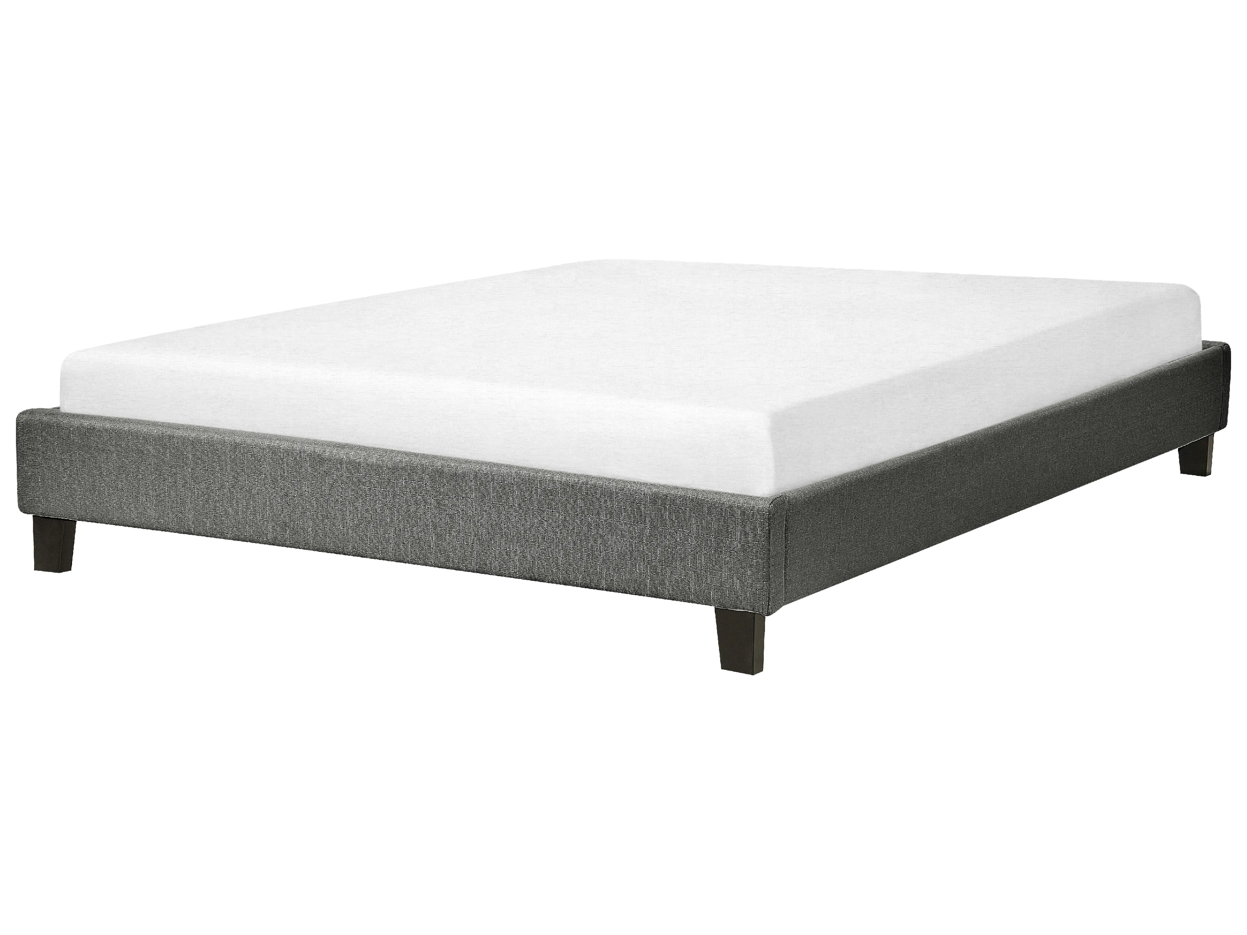 Bed without Headboard Fabric ROANNE 140 x 200 cm (EU Double) Grey