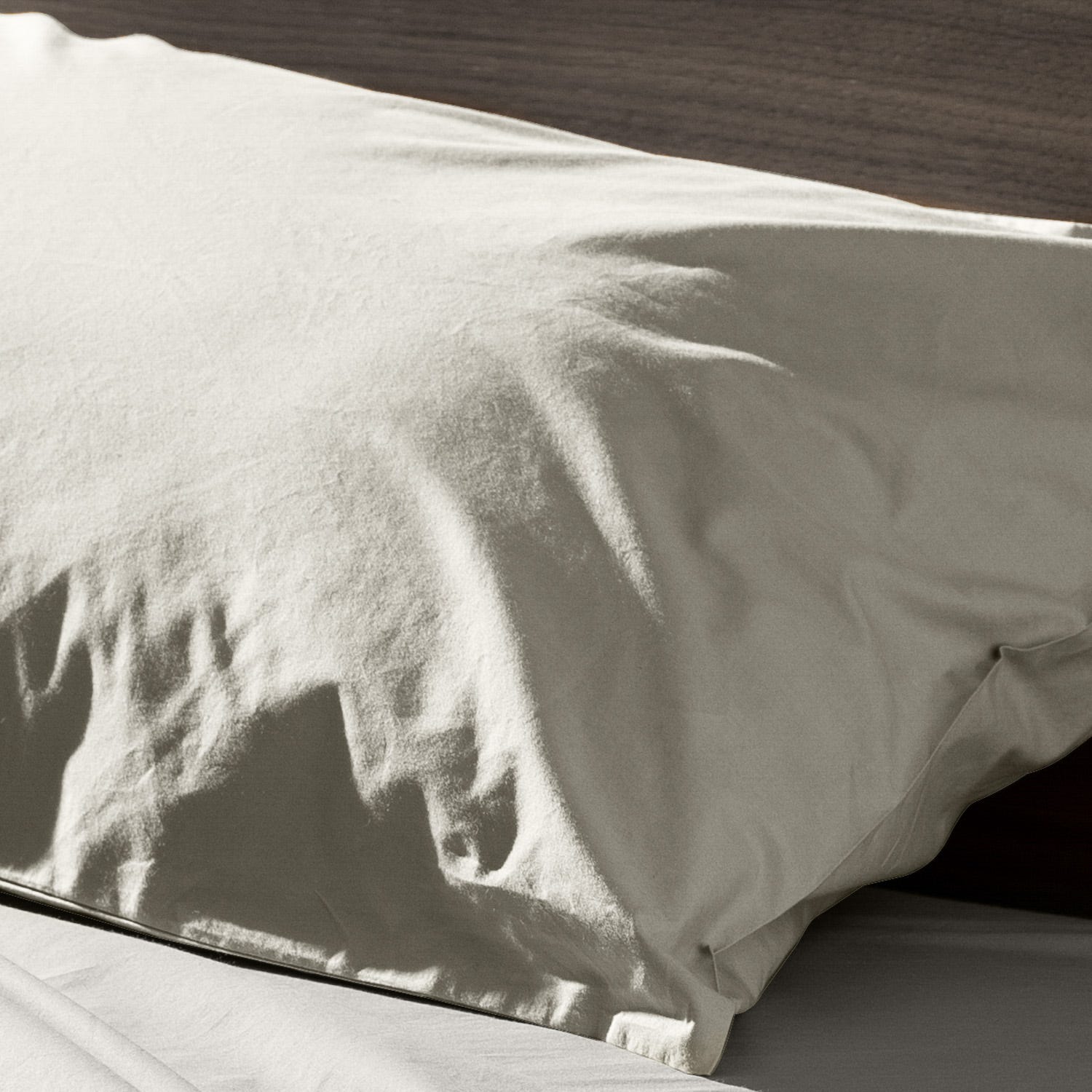 Coppia federe cotone tortora 50x80 cm