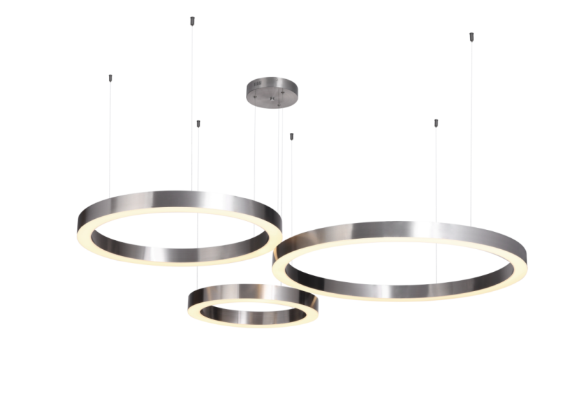 LAMPA WISZĄCA nowoczesna CIRCLE nikiel 40 60 80cm