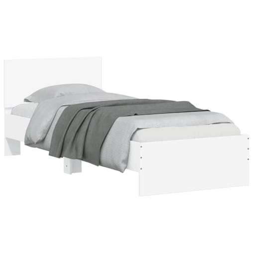 NNEVL Bed Frame with Headboard White 90x190 cm Engineered wood
