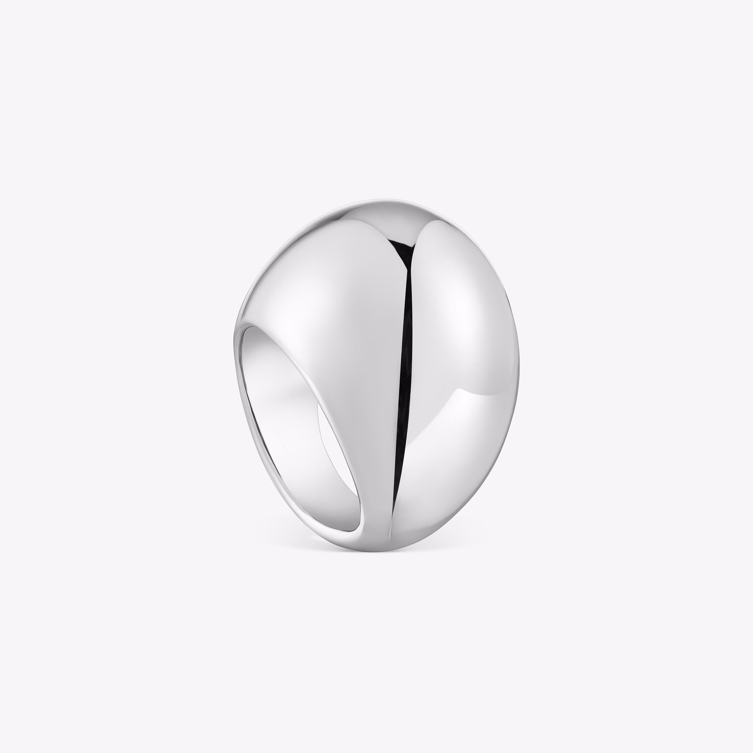Anillo ancho de plata abombado Warm